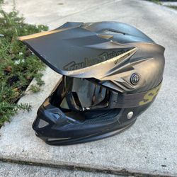 Troy Lee Designs SE4 Mips Helmet Youth Black DOT Snell Certified + Goggles 