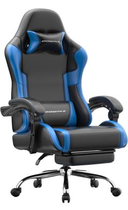 🔥brand new🔥Ergonomic Gaming Chair with Footrest & Massage Lumbar, 2D-Linkage Armrests for Computer Chair 330lbs with Headrest Pillow