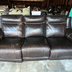 Genuine Leather Reclining Sofa