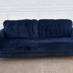 Navy Blue Velvet Sofa