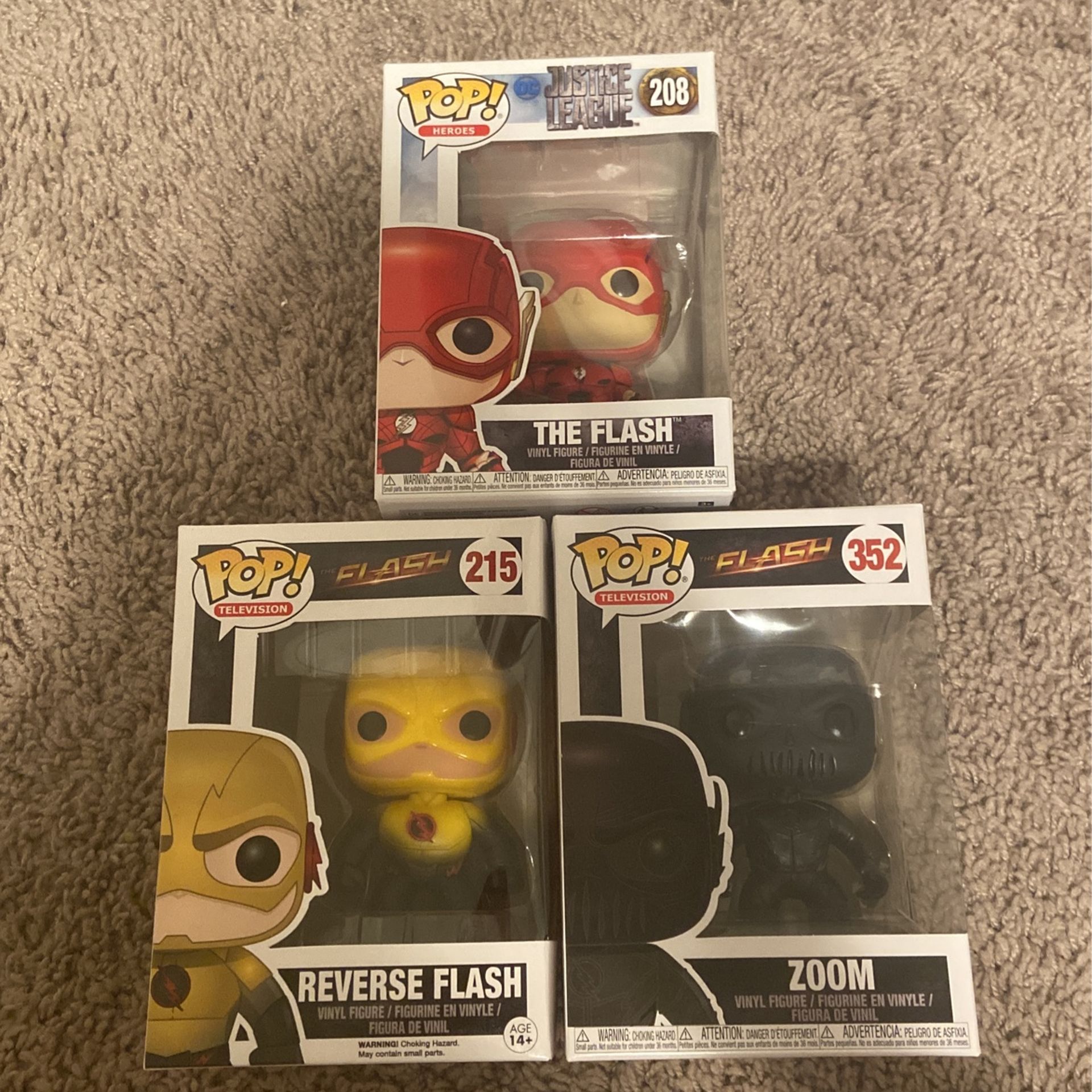 Flash, Reverse Flash, And Zoom Funk Pops (will Not Be Sold Separately)