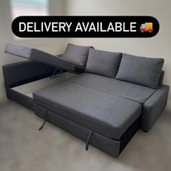 Grey/Gray IKEA FRIHETEN Sleeper Sectional Couch Sofa with Storage - 🚚 DELIVERY AVAILABLE 