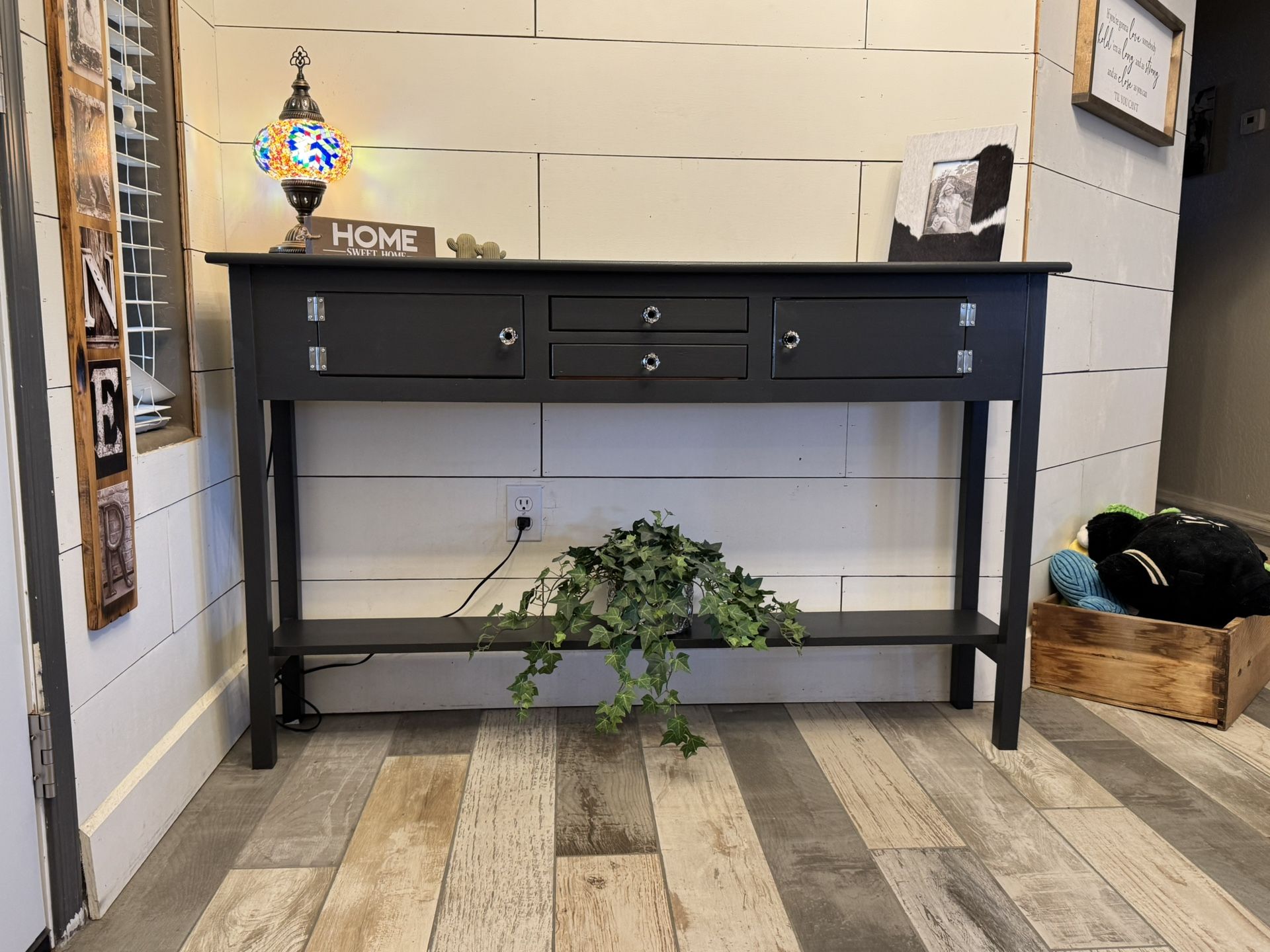 Beautiful Wooden Black Entry Table, Sofa Table or Hallway Table