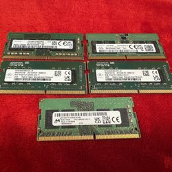 RAM Sticks Sodimm, 1X 8GB DDR5 4800Mhz, 4X 8GB 3200Mhz DDR4
