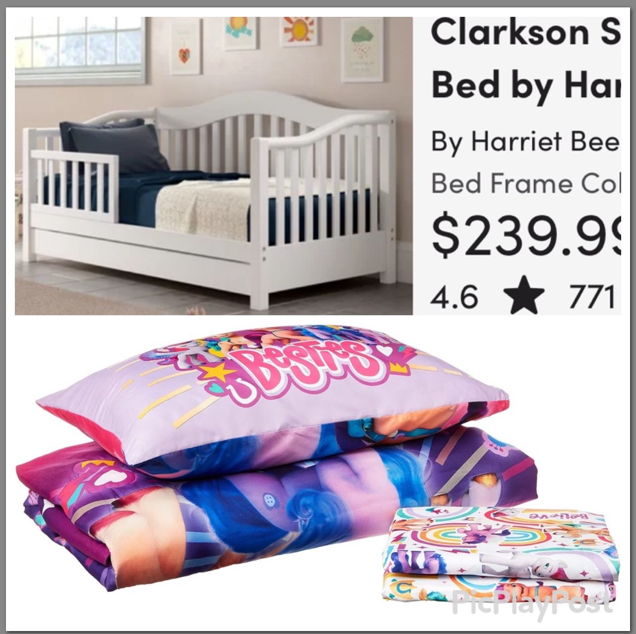 Toddler bed with Mattress