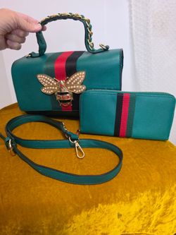 Cute Green Bag & Wallet Set 🐝