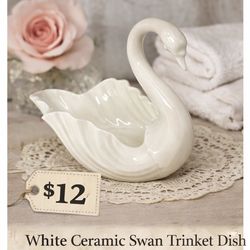 White swan trinket dish
