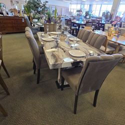 7 PC Fuax Marble Table