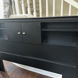 Queen Headboard With Storage Shelves 
