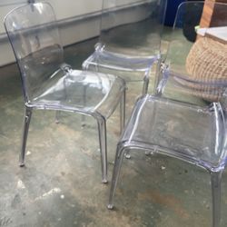 4 Lucite Chairs  (Originally Paid $800 For Set Of 4)