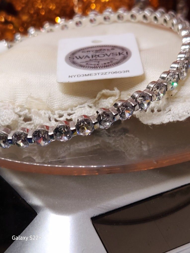925 Sterling Silver Swarovski Crystal's Bracelet New