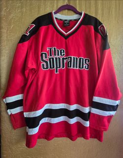 Vintage Y2K HBO The Sopranos Promotional Hockey Jersey Mens XXL Red/Black Sewn