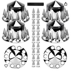 Pointed Combo Kit Spike Screw On Lug Nut Covers For Semi Truck