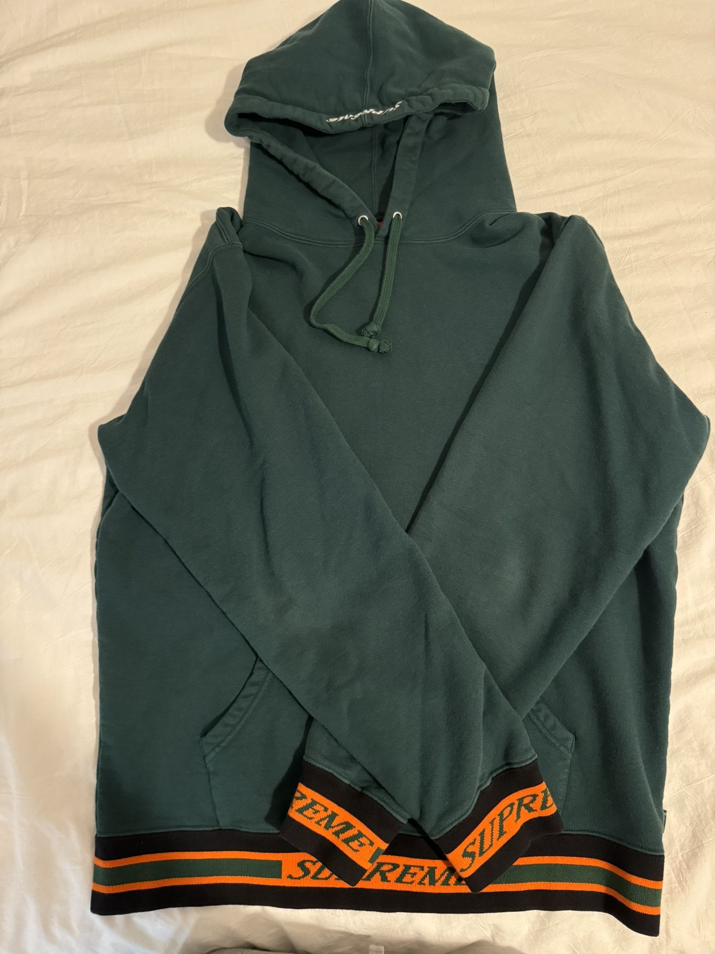 Supreme Striped Rib Hooded Sweatshirt Green