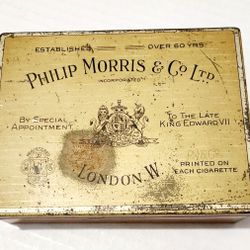 PHILIP MORRIS VINTAGE FLAT 100 TIN, VERY RARE