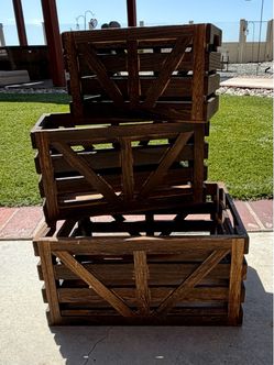 Storage Crates - Set of 3 (L,M,S) - Wooden