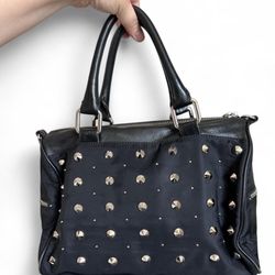 Black Studded Rebecca Minkoff Bowler Bag 