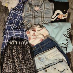 16 PC Girls Size 12 Large Clothing Set Hurley, Lucky Brand, Shorts, Jeans, Skirt, Shirts