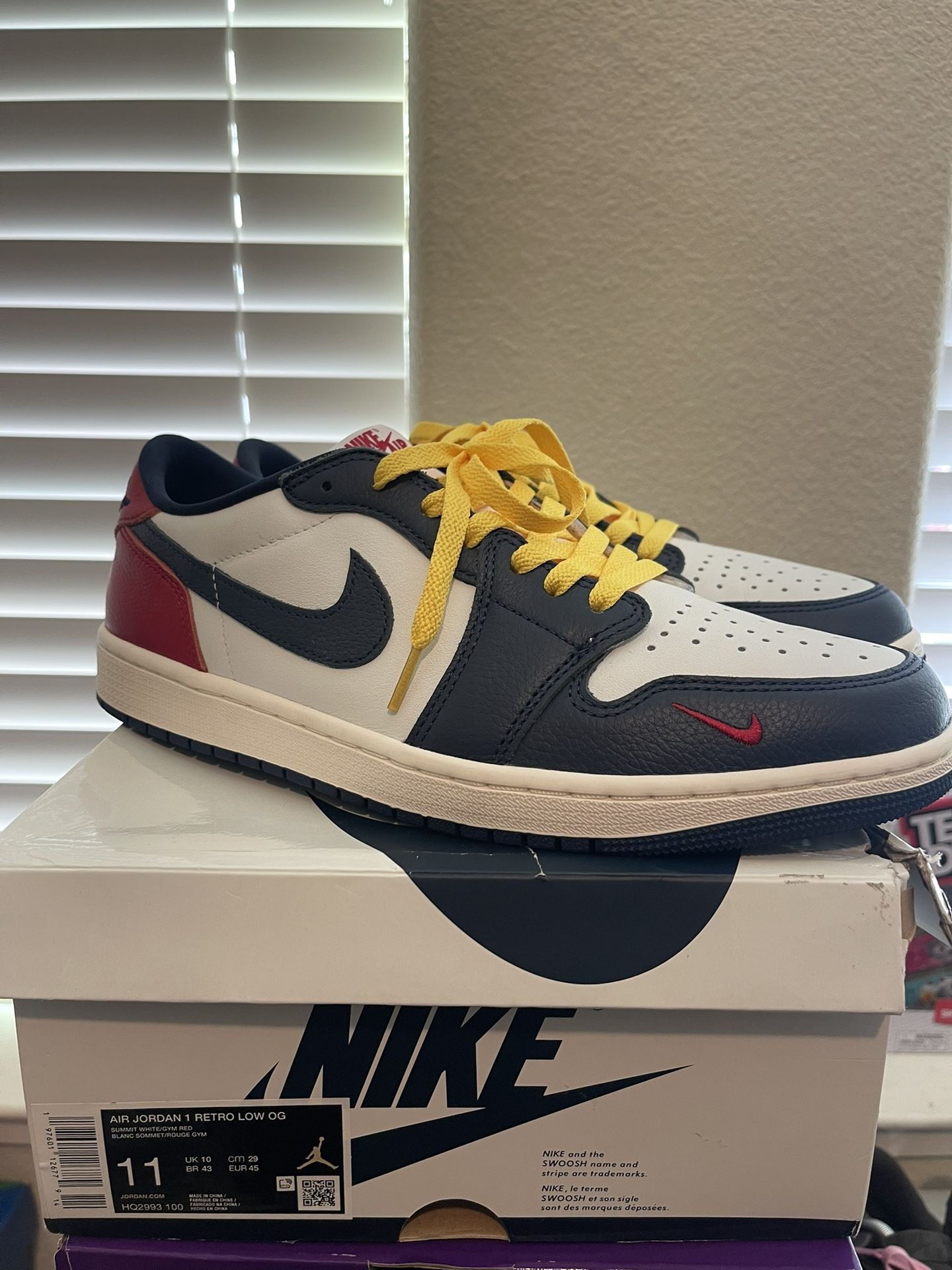 Jordan 1 Low Howard University Worn 1x Size 11