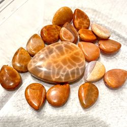 Lot Of Fire Agate Beads & Pendant