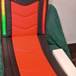 X Rocker Solo Floor Rocker Gaming Chair with RGB Lighting, Red