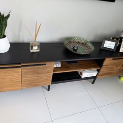 Crate & Barrel TV Console – Black/Wood