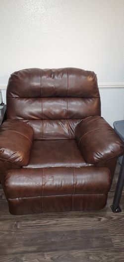 Faux leather reclining couch
