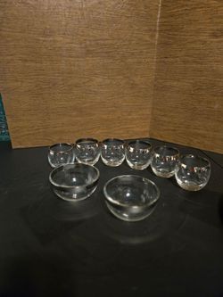 Vintage MCM Dorothy Thorpe Style Roly Poly Glasses & Bowls