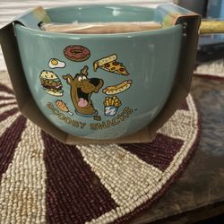 Scooby-Doo Scooby Snacks Ceramic Ramen Noodle Rice Bowl with Chopsticks, Microwa