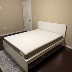 White Ikea Bed and Mattress 