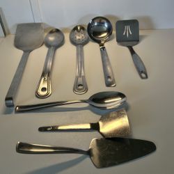 Vintage Kitchen Utensils 8 Pcs Mixed Lot Stainless