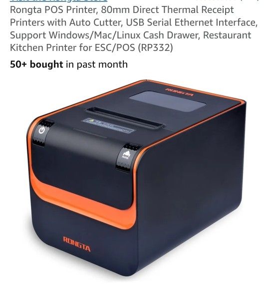 Rongta POS Printer 80mm Direct Thermal Receipt Printer with Auto Cutter USB S...