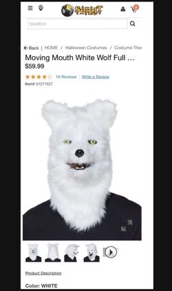 White Fox Mask Halloween Costume