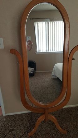 Antique oak mirror