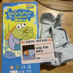 NEW sealed in bag Bikini Bottom Buddies Limp Fish Pop Mart Sponebob SquarePants Pendant Plush