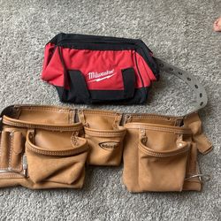 Tool belt holds tools, parts and fasteners comfortably