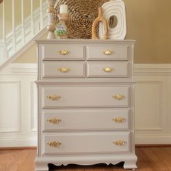 Cappuccino Cream Tall Dresser Chest Of Drawers 