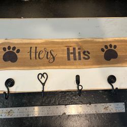 Dog Harness Leash And Keys Rack Holder Handmade