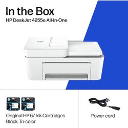 New In Box  Never Used   HP DeskJet 4255e Wireless All-in-One Color Inkjet Printer, Scanner, Copier, Best-for-home, 3 month Instant Ink trial included