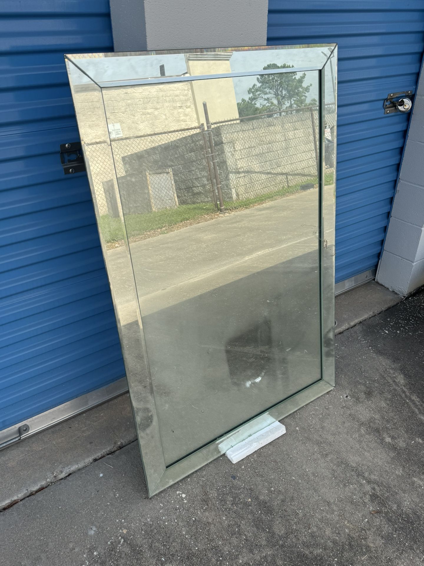 Large Bevel Edge Frame Mirror Home Decor Furniture