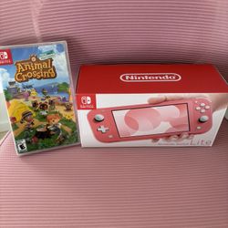 Brand New Pink Switch Lite & Animal Crossing