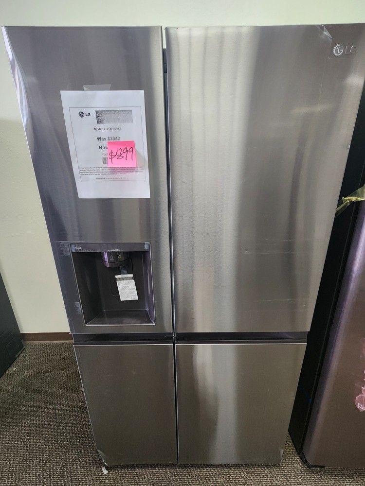 27cu.ft. Side by Side Refrigeratorw/ Door Cooling And Ice And Water Dispensor In Print Proof Stainless Steel