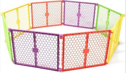 Regalo Safety 260" Super Wide Baby Gate & 8-Panel Playpen, 2-in-1 Convertible Baby Play Yard, Large Foldable Play Pen for Babies, Toddlers & Pets, Inc
