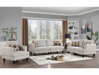 Huntington 3-Piece Beige Sofa Set