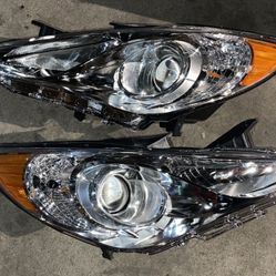 2011 to 2014 Hyundai Sonata Chrome OEM STYLE Headlights Luces Micas Calaveras faros Focos Luz  