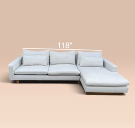 Beautiful West Elm Harmony 2 Piece Chaise Sectional + Free Delivery