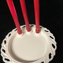 Imperial Glass Holly 3 Candle Centerpiece 