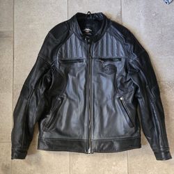Harley Davidson Men's Reversion Black Grey Leather Jacket Sz L 97007-20VM