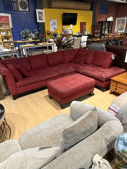 Macys Red Sectional With Ottoman 