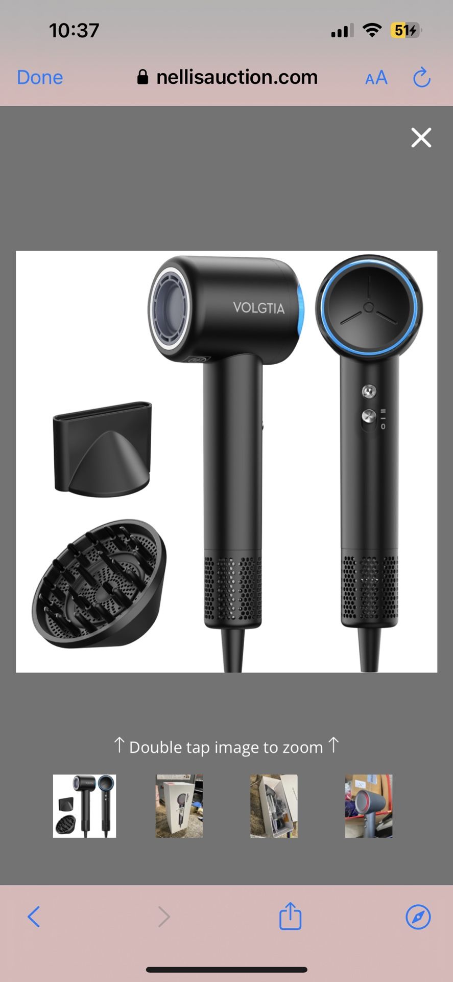 Volgtia Hair Dryer With Diffuser For Curly Hair, Blow Dryer, 110000 RPM Professional High Speed Hairdryer With Negative Ions, 1400W Blow Dryer With 6.